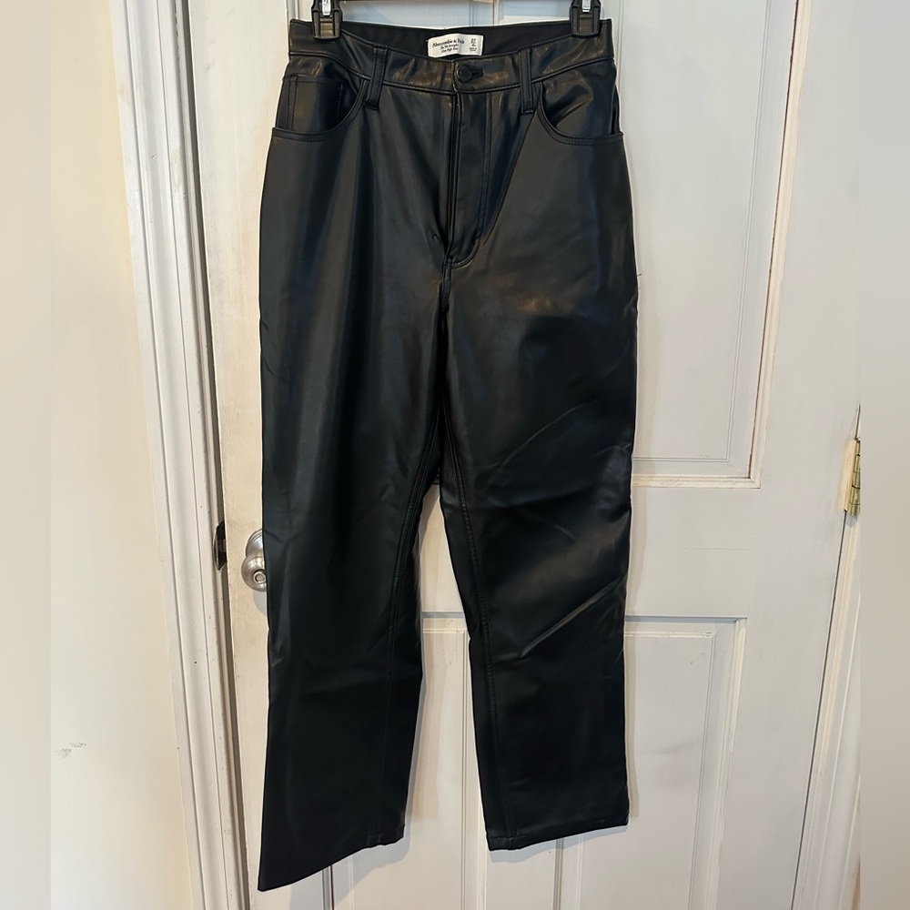 Abercrombie and Fitch curve love black leather pants